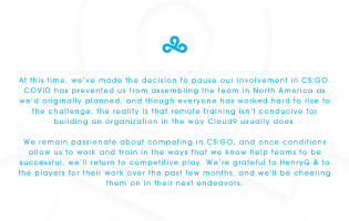 Cloud9 pauses its involvement in CS:GO